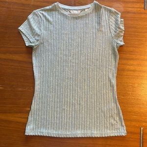 Green sparkly red baker top